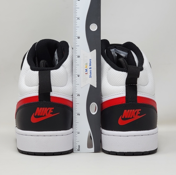 Nike COURT BOROUGH MID 2 YOUTH Sz 7Y  CD7782-110 White/University Red/Black New - Picture 7 of 11